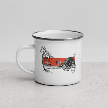 Raccoon Enamel Mug